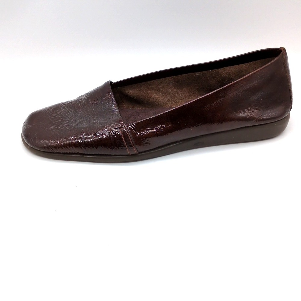 Aerosoles Shoes Womens Brown 9.5 Patent Leather Loafers Walking Comfort